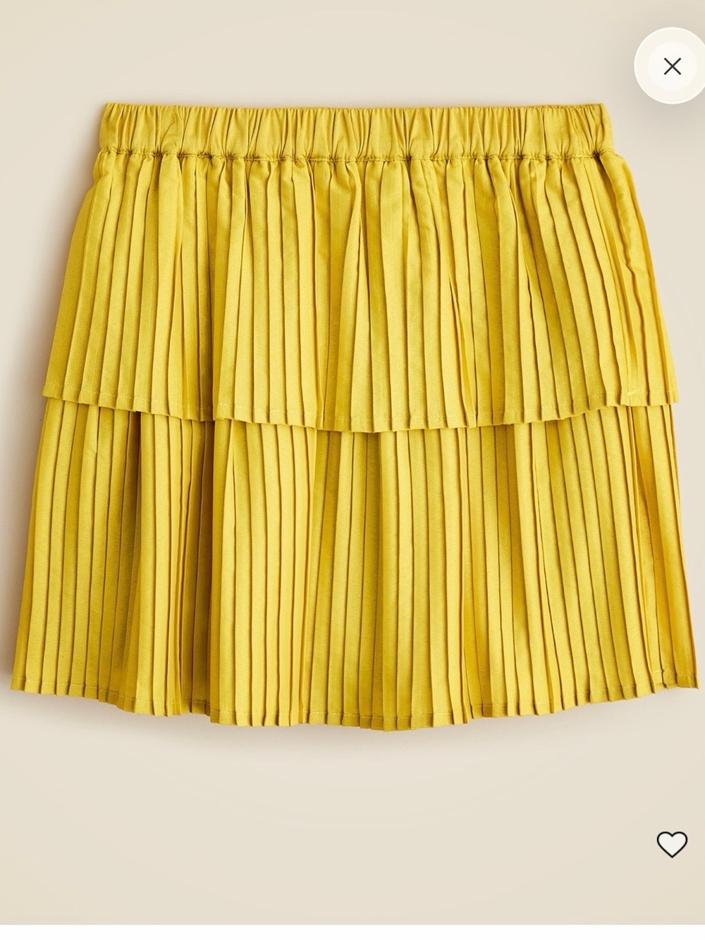 Crewcuts J.Crew Girls Tiered Pleated Skirt Yellow Size L 10-11 Y